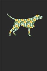 Hunting Dog With Seamless Sunflowers