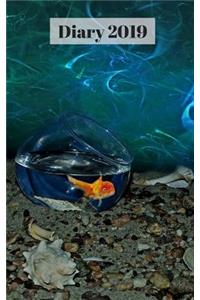 Diary 2019: Goldfish in a Bowl Scene, 5 X 8 372 Paged Diary/Planner, Day/Timed/Notes on Every Page
