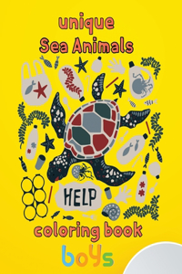Unique Sea Animals Coloring Book Boys