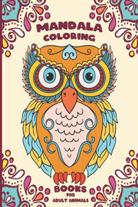 Mandala coloring books for adults animals