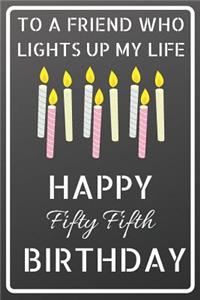 To a friend who lights up my life Happy Fifty Fifth Birthday