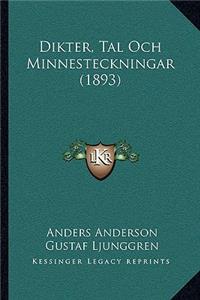 Dikter, Tal Och Minnesteckningar (1893)