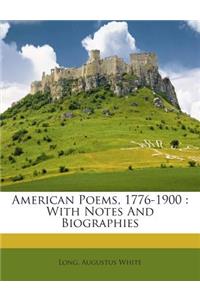 American Poems, 1776-1900