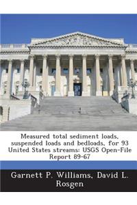 Measured Total Sediment Loads, Suspended Loads and Bedloads, for 93 United States Streams