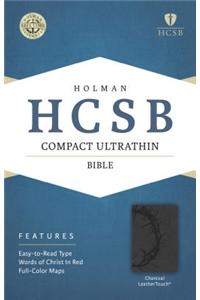 HCSB Compact Ultrathin Bible, Charcoal Leathertouch