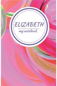 Elizabeth - Personalised Journal/Diary/Notebook - Pretty Girl/Women's Gift - Great Christmas Stocking/Party Bag Filler - 100 lined pages (Pink Swirl)