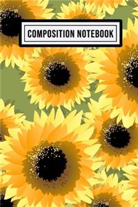 Sunflower Wide Ruled Composition Notebook