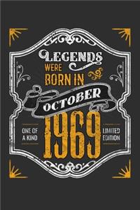 Legends Were Born in October 1969 One Of A Kind Limited Edition