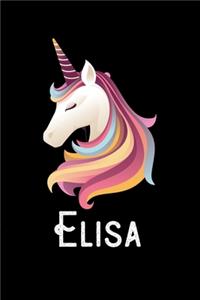 Elisa: Journal (Diary, Notebook) Personalized Custom Name Unicorn Birthday Gift for Girls and Women