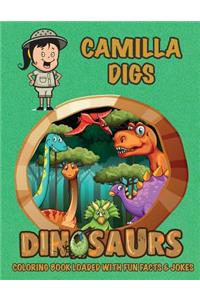 Camilla Digs Dinosaurs Coloring Book Loaded With Fun Facts & Jokes