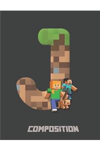 Personalized Miner J Composition Notebook for Boys