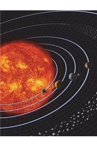 Solar System Notebook Large Size 8.5 x 11 Ruled 150 Pages
