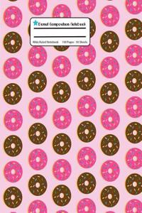 Donut Composition Notebook: Rose Pink Wide Ruled, Student Teachers School Kids, 100 Pages, 7.44x9.69, Writing Journal