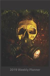 Plan on It 2019 Weekly Calendar Planner - Skull in Gas Mask