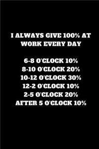 I Always Give 100% at Work Every Day