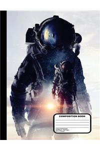 Astronauts in Space Suits Composition Notebook College Ruled 200 Pages / 100 Sheets, 8-1/2