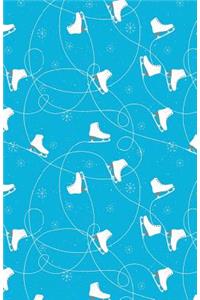Bullet Journal Ice Skates in Snow Winter Pattern - Blue