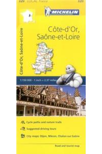 Cote-d'Or, Saone-et-Loire - Michelin Local Map 320