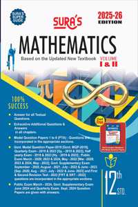 SURA`S 12th Std Mathematics Volume 1 and 2 Exam Guide in English Medium 2025-26 Latest Updated Edition