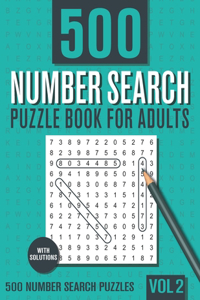 500 Number Search Puzzle Book for Adults