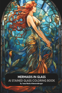 Mermaids in Glass: AI Stained Glass Coloring Book