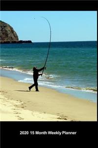 Plan On It 2020 Weekly Calendar Planner - Fun At The Beach Surf Fishing