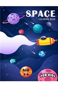 Space Coloring Book for Kids Age 2-4