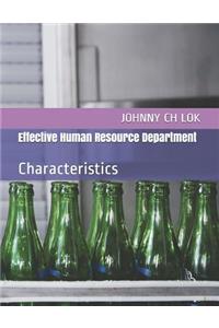 Effective Human Resource Department