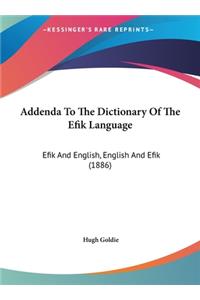 Addenda to the Dictionary of the Efik Language