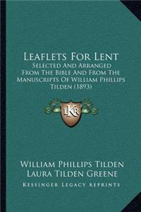 Leaflets For Lent