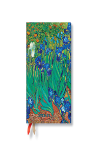 Paperblanks 2024 Van Gogh's Irises 18-Month Mini Horiztonal Elastic Band Closure 208 Pg 80 GSM