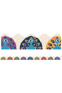 You-Nique Peacocks Scalloped Borders