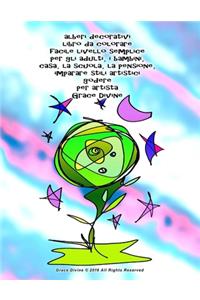 alberi decorativi libro da colorare facile livello semplice per gli adulti, i bambini, casa, la scuola, la pensione, imparare stili artistici godere per artista Grace Divine