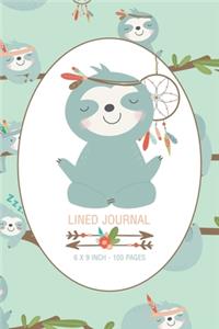 Zen Sloth Lined Journal