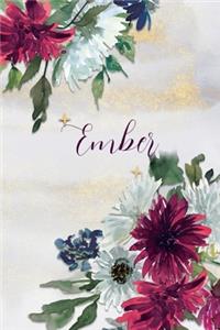 Ember: Personalized Journal Gift Idea for Women (Burgundy and White Mums)