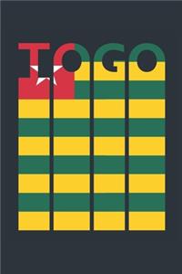 Vintage Togo Notebook - Togolese Flag Writing Journal - Togo Gift for Togolese Mom and Dad - Retro Togolese Diary
