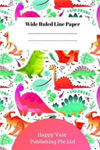 Cute Dinosaur Foot Theme Wide Ruled Line Paper