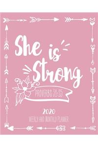 2020 Planner She Is Strong Proverbs 31