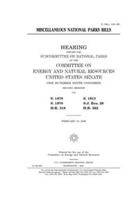 Miscellaneous national parks bills