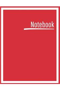 Notebook: College Ruled, Lined, Notebook for School, Work, 1 Subject, Red, Soft Cover