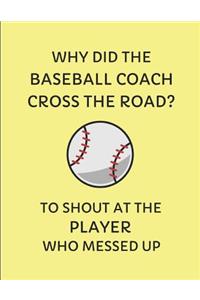 Why Did the Baseball Coach Cross the Road? to Shout at the Player Who Messed Up