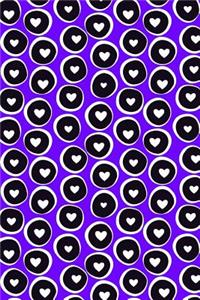 Journal Notebook Hearts in Circles Pattern 6
