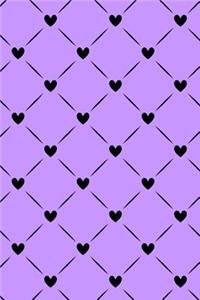 Bullet Journal Notebook Black Quilted Hearts Pattern 4