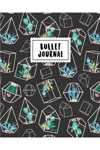 Bullet Journal: Cactus in Black Angles - 150 Dot Grid Pages (Size 8x10 Inches) - With Bullet Journal Sample Ideas