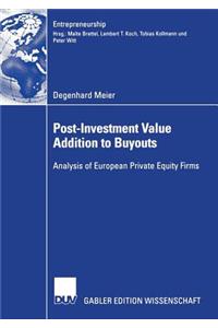 Post-Investment Value Addition to Buyouts