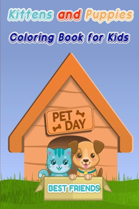 Kittens and Puppies Coloring Book for Kids