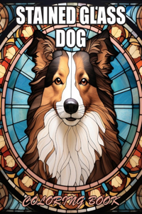 Stained Glass Dog Coloring Book