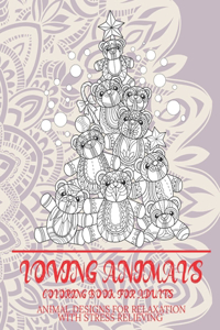Loving Animals - Coloring Book for adults - Animal Designs for Relaxation with Stress Relieving