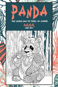 Adult Coloring Book for Pencils and Markers - Animal - Large Print - Panda