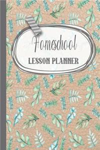 Homeschool lesson planner: A simple lesson planner journal for home educating parents and providers to record learning and reflect on children's progression - Tan leather effe